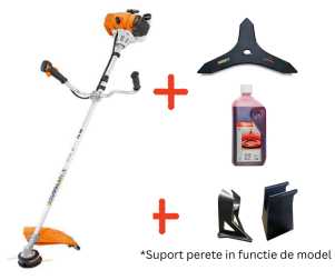 Promo Pachet Motocoasa STIHL FS 120 + Suport Perete + Cutit + Ulei 1L