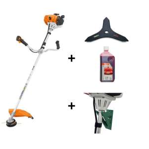 Promo Pachet Motocoasa STIHL FS 120 + Suport Perete + Cutit + Ulei 1L