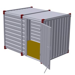 Container 3 m cu usa simpla in lateral, 3m x 2m