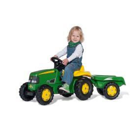 Tractor de jucarie pentru copii, cu pedale si remorca, John deere 5115M, Rolly Toys