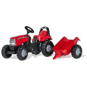 Tractor de jucarie pentru copii, cu pedale si remorca, Case CVX 1170, Rolly Toys