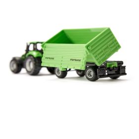Mini tractor de jucarie Deutz-Fahr cu remorcă Siku
