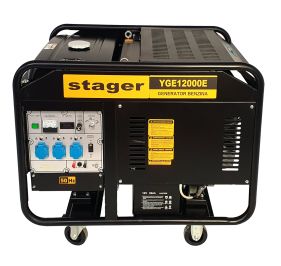 Stager YGE12000E Generator open frame 10.0kW, monofazat, benzina, pornire electrica