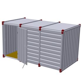 Container 4m cu usa simpla in lateral, 4m x 2m