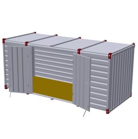 Container 5m cu usa dubla in lateral, 5m x 2m