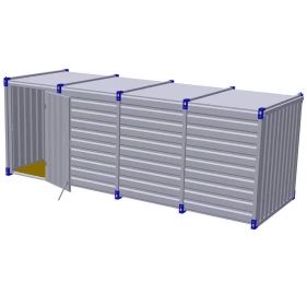 Container 6m cu usa simpla in lateral, 6m x 2m