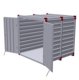 Container cu podea din otel galvanizat 2,25 m cu usa dubla in fata, 2,25m x 2m