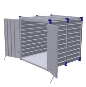 Container cu podea scurgere cu 2 perechi de grile aer 2,25 m cu usa dubla in fata, 2,25m x 2m, KVB-023820