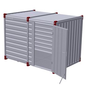 Container cu podea scurgere cu 2 perechi de grile aer 3m cu usa simpla in lateral, 3m x 2m