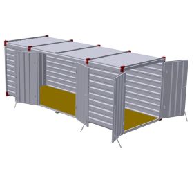 Container garaj 6m cu usa dubla in fata, 6m x 2m