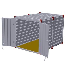 Container 3m cu usa dubla in fata, 3m x 2m