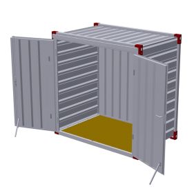 Container podea de lemn cu usa dubla in fata, 1,375m x 2,2m