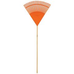Grebla de frunze din plastic, flexibila , rotunjita, latime 61 cm, cu coada de lemn de 122 cm Truper.
