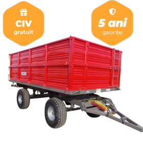 Remorca agricola cu 2 axe Bicchi model 2B100-P2, 10 tone, franare pneumatica