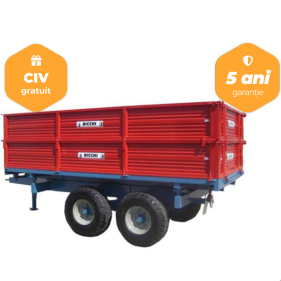 Remorca agricola cu ax tandem Bicchi BT130-P2, 14 tone, franare pneumatica