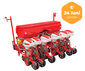 Semanatoare minimum till pentru porumb si plante prasitoare semitelescopica Bufer 6 randuri, buncar fertilizare jumbo de tabla 1000 litri,  dublu disc la semanare si  fertilizare 