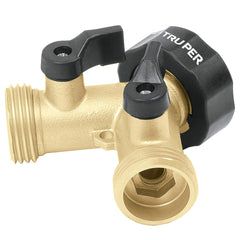 Ramificatie in y din alama cu filet exterior 3/4 si valve, Truper