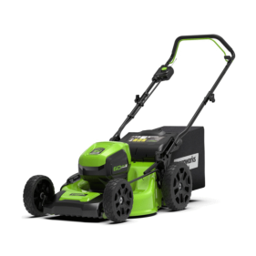 Set mașină de tuns iarba GreenWorks 2 x 24V, 46cm autopropulsată cu 4 sloturi pentru baterii GD24X2LM46SP4