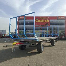 Remorca platforma pentru transport baloti, Bicchi model RB10-P2, 10 tone