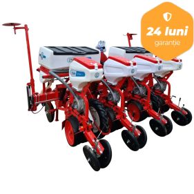 Semanatoare minimum till pentru plante prasitoare cadru fix, Bufer 4 randuri, buncar fertilizare jumbo inox 1000 litri, dublu disc la semanat si fertilizare