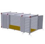 Container garaj 5m cu usa dubla in fata, 5m x 2m 