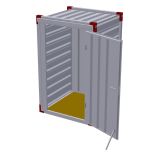Container podea de lemn cu usa simpla in lateral, 1m x 1,2m