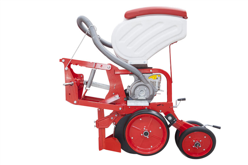 Imagine pentru Semanatoare pneumatica pentru porumb si plante prasitoare semitelescopica Bufer 6 randuri, buncar fertilizare jumbo de inox 1000 litri,  dublu disc la semanare si  fertilizare 
