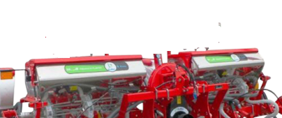 Imagine pentru Semanatoare pneumatica pentru porumb si plante prasitoare semitelescopica Bufer 6 randuri, buncar fertilizare jumbo de inox 1000 litri,  dublu disc la semanare si  fertilizare 